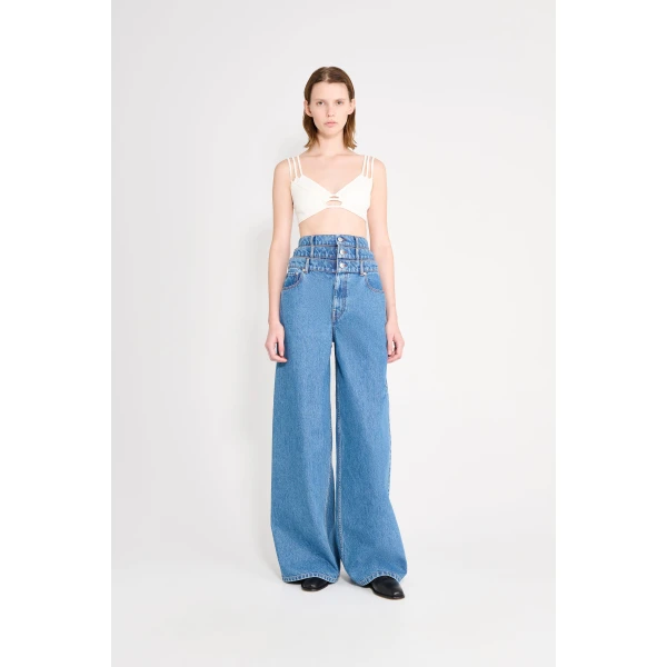 Viktor & Rolf Multi-Layered Denim Jeans in Blue, view 2