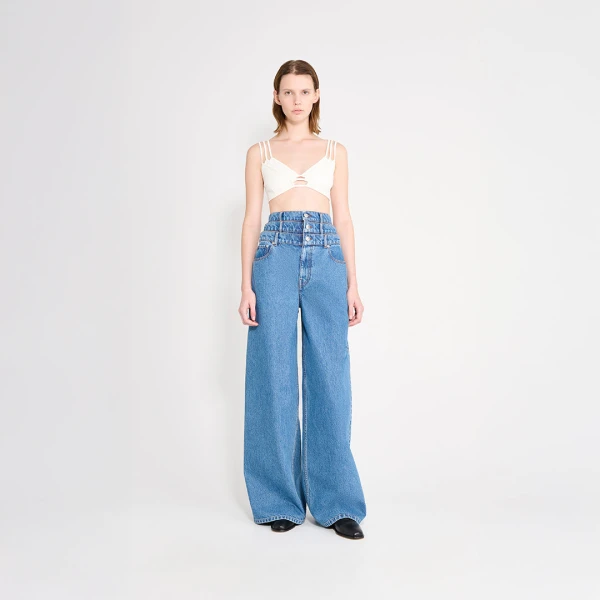 Viktor & Rolf Multi-Layered Denim Jeans in Blue, view 6