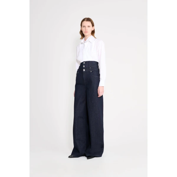 Viktor & Rolf Multi-Layered Denim Jeans in Dark Blue, view 4