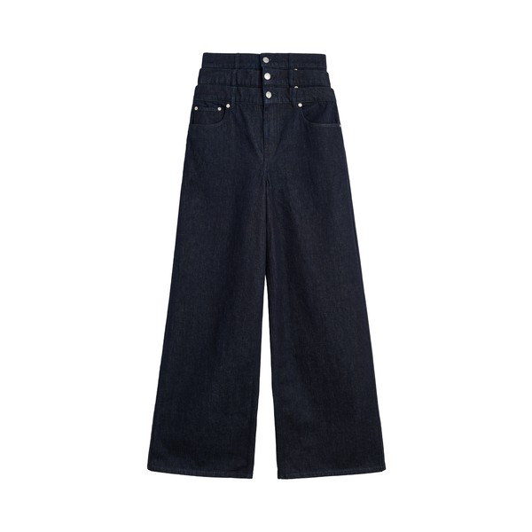 Viktor & Rolf Multi-Layered Denim Jeans in Dark Blue