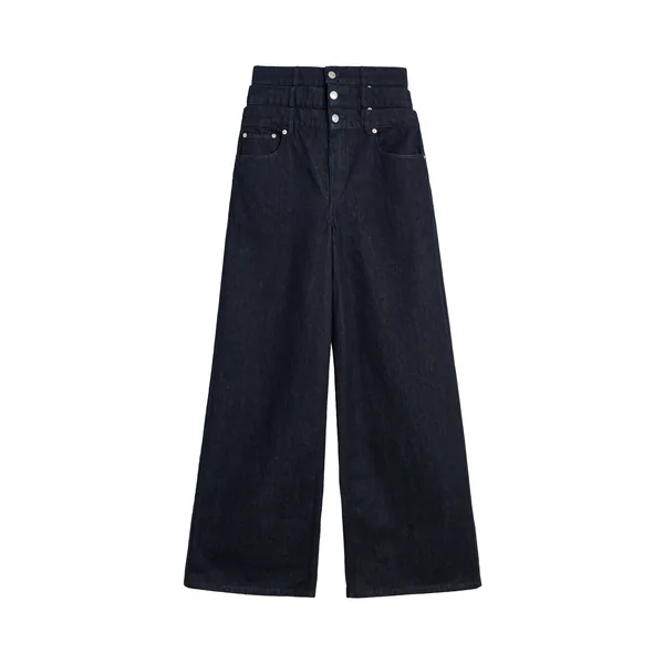 Viktor & Rolf Multi-Layered Denim Jeans in Dark Blue