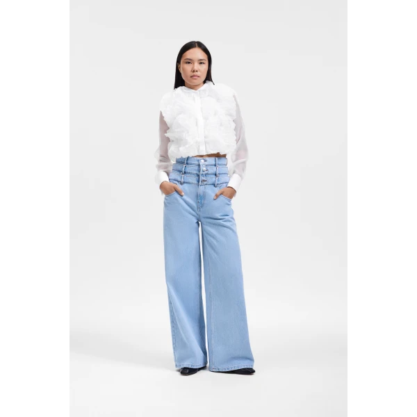 Viktor & Rolf Multi-Layered Denim Jeans in Light Blue, view 2