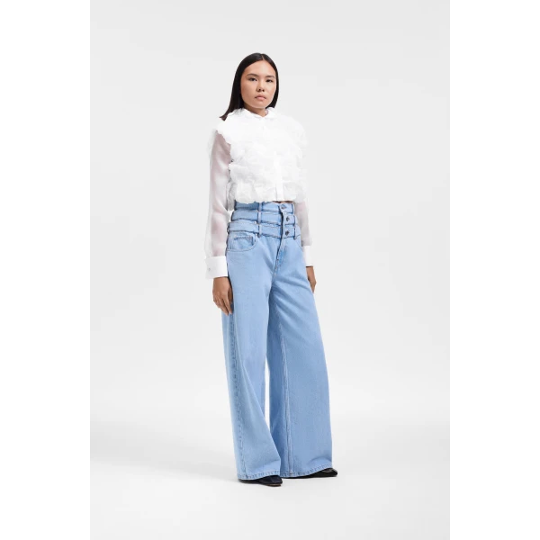 Viktor & Rolf Multi-Layered Denim Jeans in Light Blue, view 4
