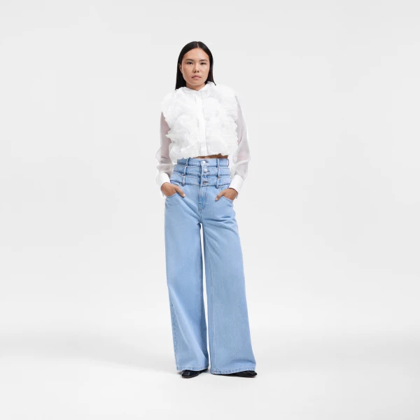 Viktor & Rolf Multi-Layered Denim Jeans in Light Blue, view 6