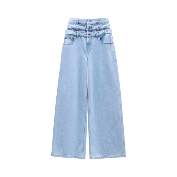 Viktor & Rolf Multi-Layered Denim Jeans in Light Blue