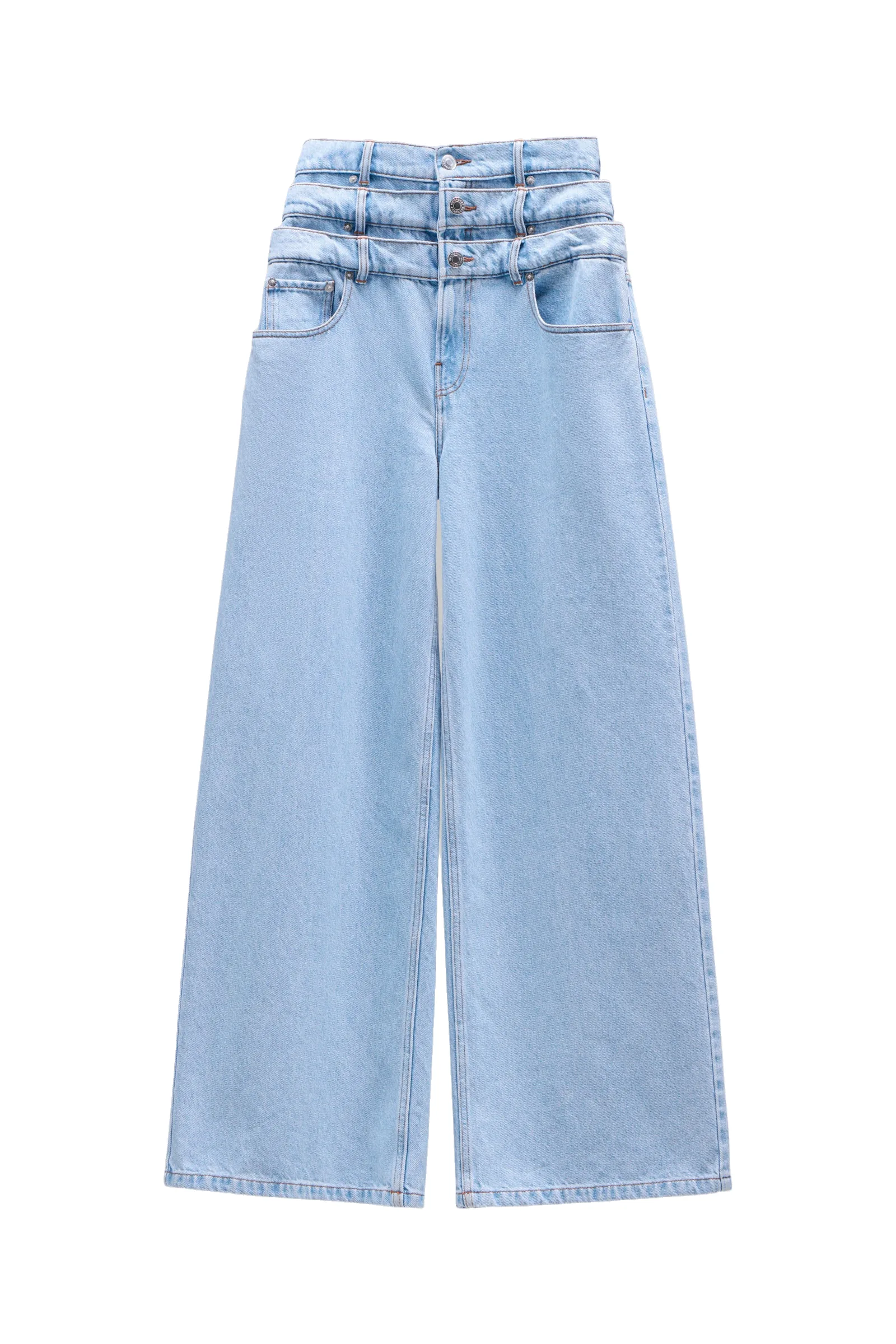 Viktor & Rolf Multi-Layered Denim Jeans in Light Blue