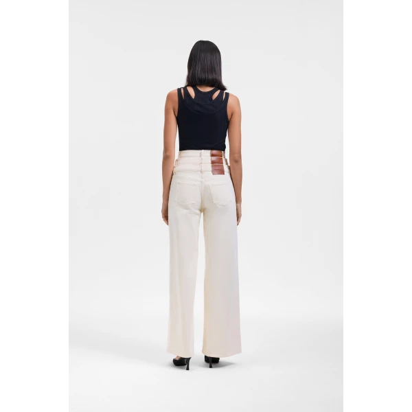Viktor & Rolf Multi-Layered Denim Jeans in Off White, view 3