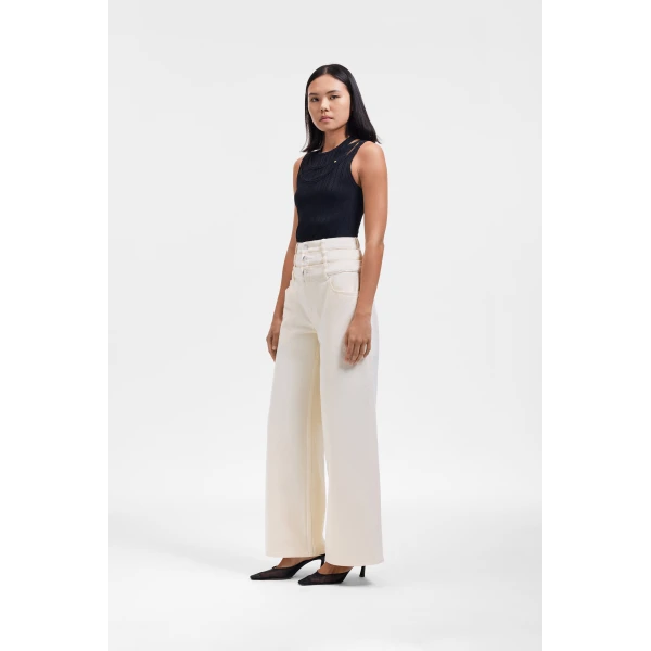 Viktor & Rolf Multi-Layered Denim Jeans in Off White, view 4