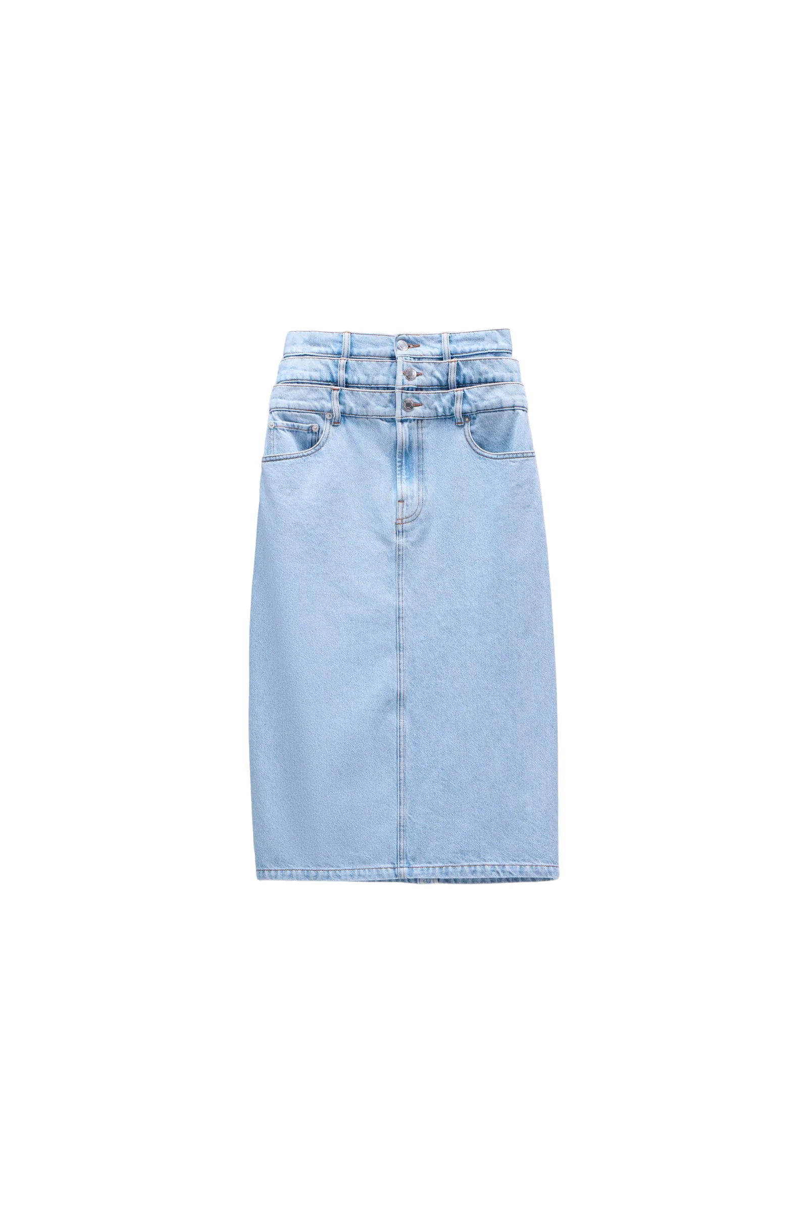 Viktor & Rolf Multi-Layered Denim Skirt in Light Blue