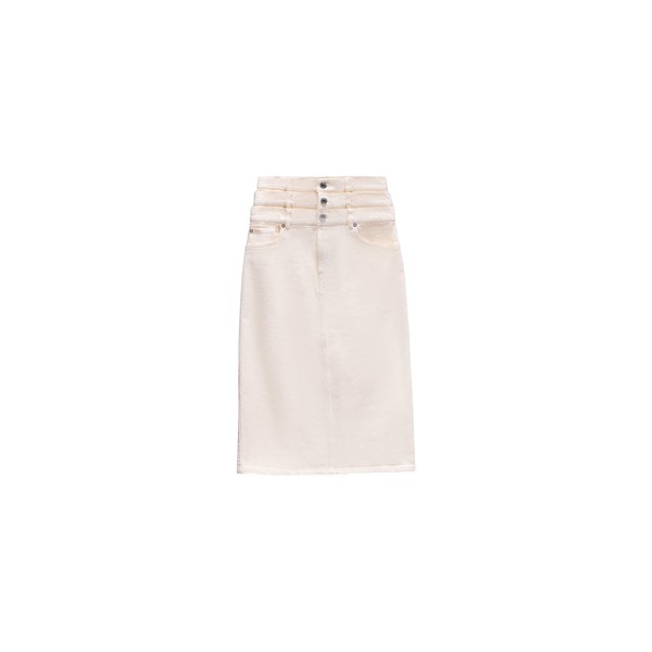 Viktor & Rolf Multi-Layered Denim Skirt in Off White