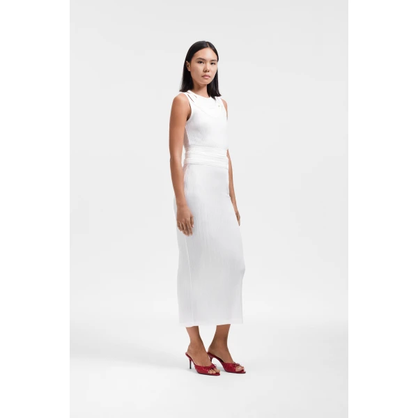 Viktor & Rolf Multi-Layered Jersey Skirt in Off White, view 4