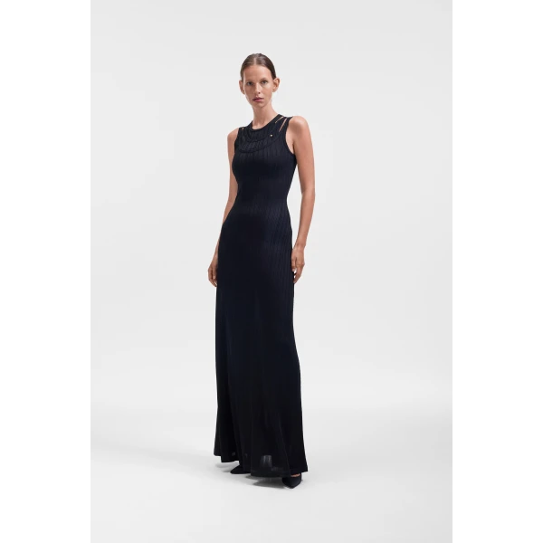 Viktor & Rolf Multi-Layered Jersey Tank Dress in Black, view 2