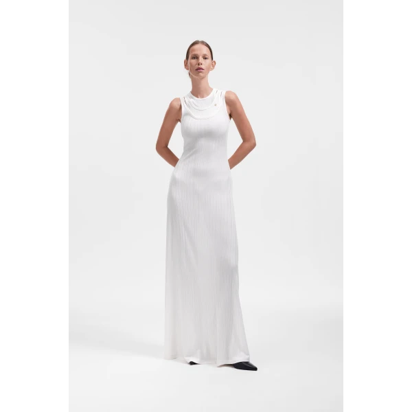 Viktor & Rolf Multi-Layered Jersey Tank Dress in Off White, view 2