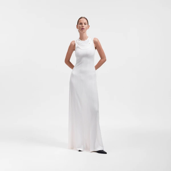 Viktor & Rolf Multi-Layered Jersey Tank Dress in Off White, view 5