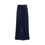 Viktor & Rolf Multi-Layered Linen Silk Blend Trousers in Dark Blue