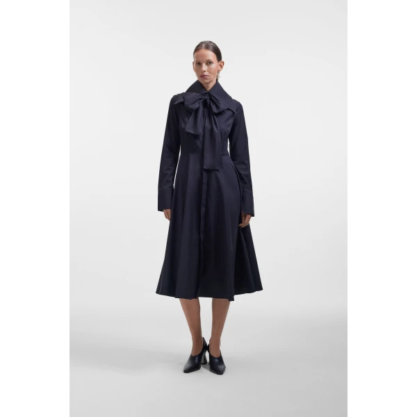 Viktor & Rolf Multi-Layered Long Sleeve Poplin Shirt Dress in Black, view 2
