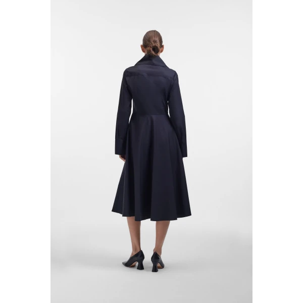 Viktor & Rolf Multi-Layered Long Sleeve Poplin Shirt Dress in Black, view 3