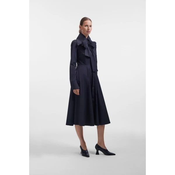 Viktor & Rolf Multi-Layered Long Sleeve Poplin Shirt Dress in Black, view 4