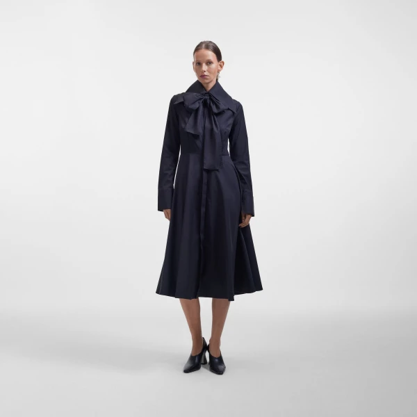 Viktor & Rolf Multi-Layered Long Sleeve Poplin Shirt Dress in Black, view 5