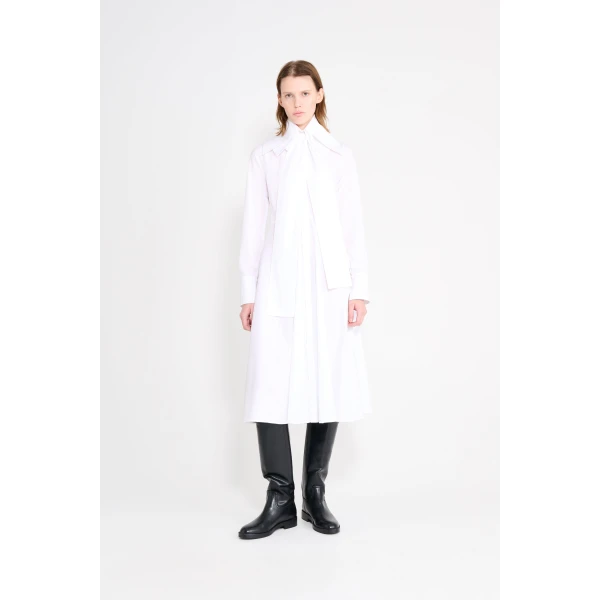 Viktor & Rolf Multi-Layered Long Sleeve Poplin Shirt Dress in White, view 2