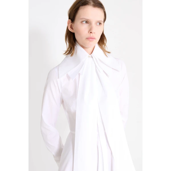 Viktor & Rolf Multi-Layered Long Sleeve Poplin Shirt Dress in White, view 4