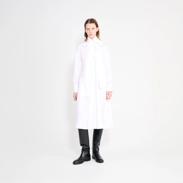 Viktor & Rolf Multi-Layered Long Sleeve Poplin Shirt Dress in White, view 6