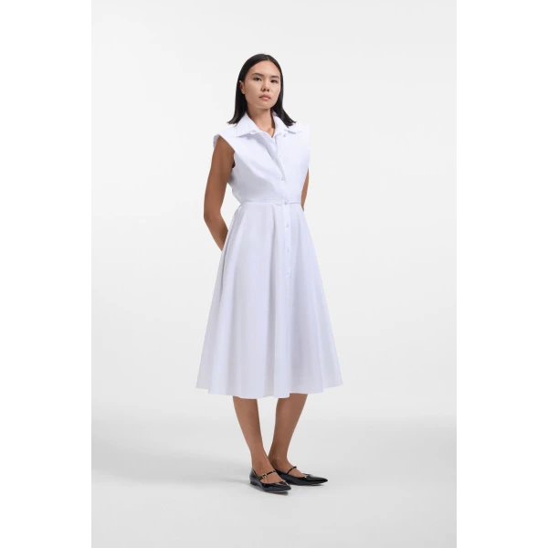 Viktor & Rolf Multi-Layered Poplin Shirt Dress in White, view 4