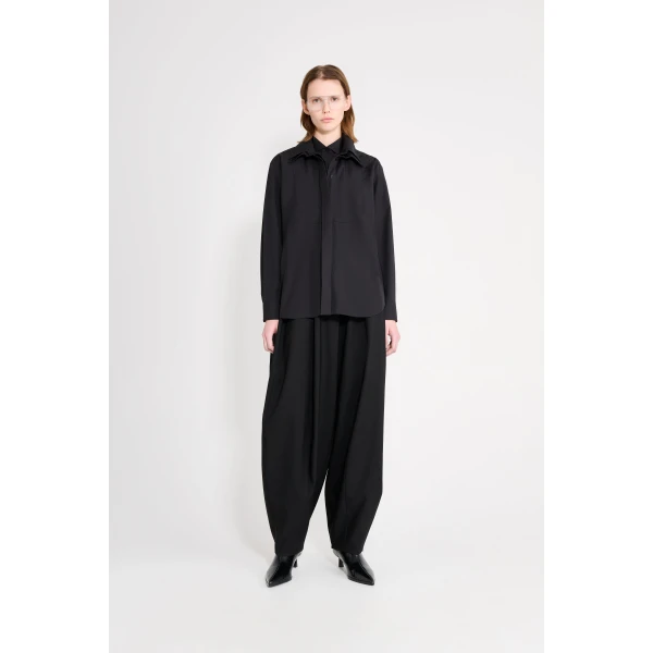Viktor & Rolf Multi-Layered Poplin Shirt in Black, view 2