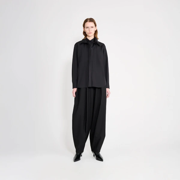 Viktor & Rolf Multi-Layered Poplin Shirt in Black, view 5
