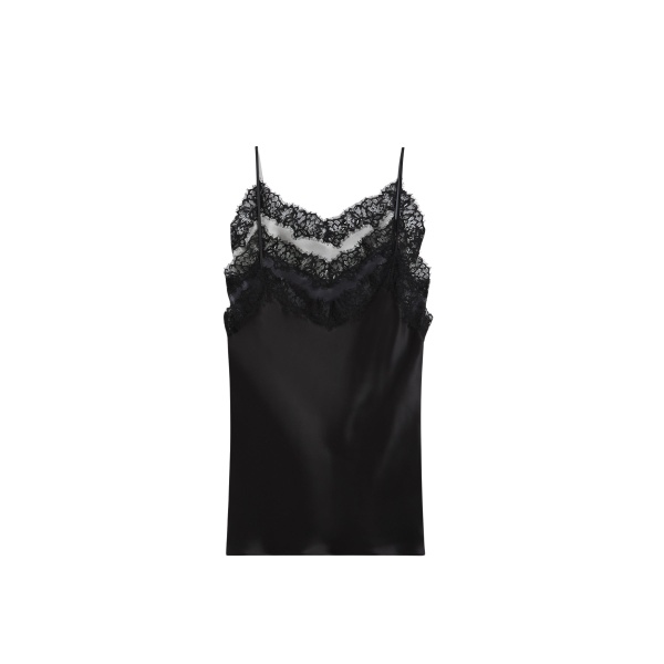 Viktor & Rolf Multi-Layered Silk Lace Cami Dress in Black