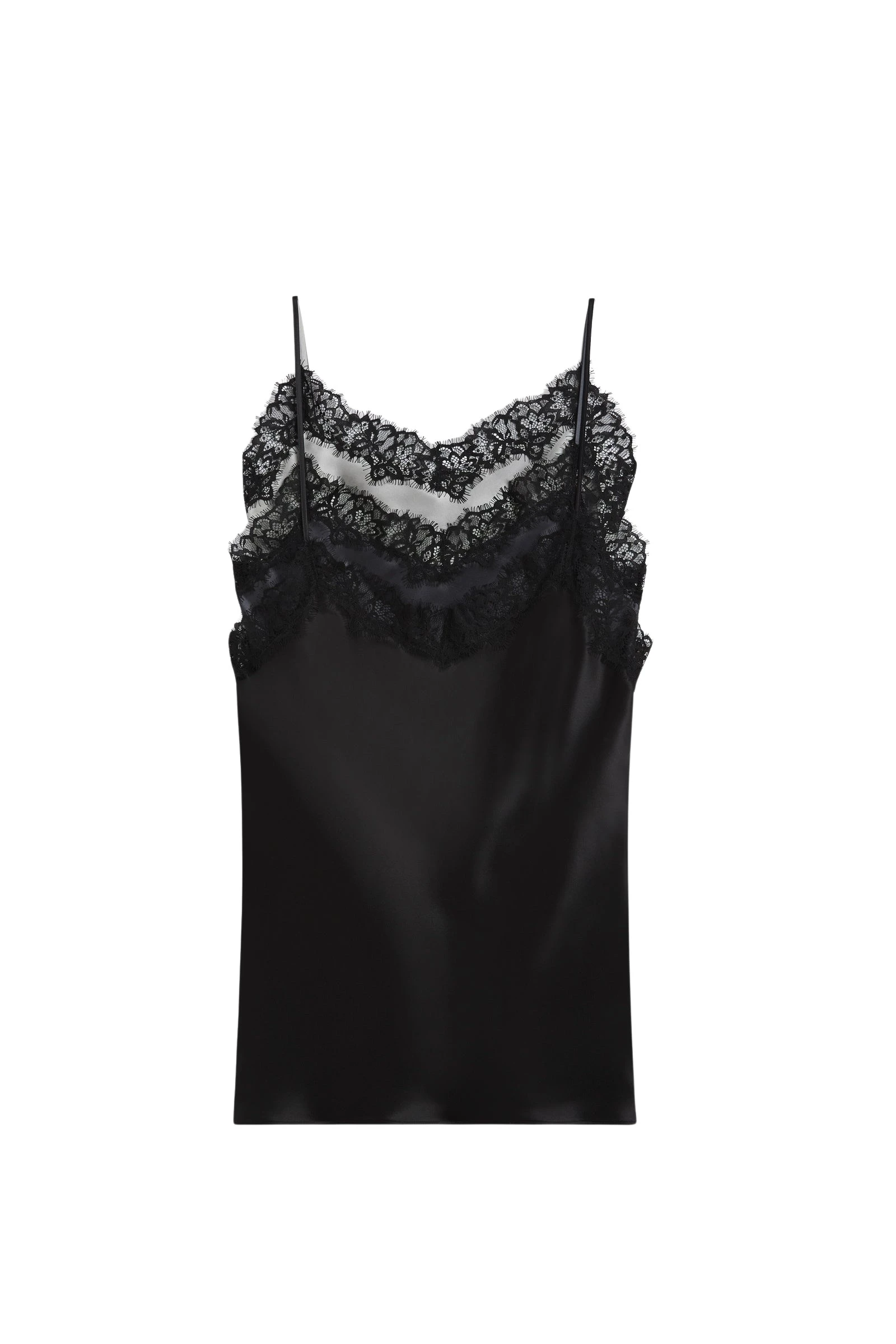 Viktor & Rolf Multi-Layered Silk Lace Cami Dress in Black