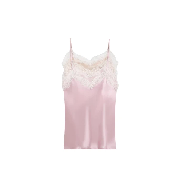 Viktor & Rolf Multi-Layered Silk Lace Cami Dress in Pink