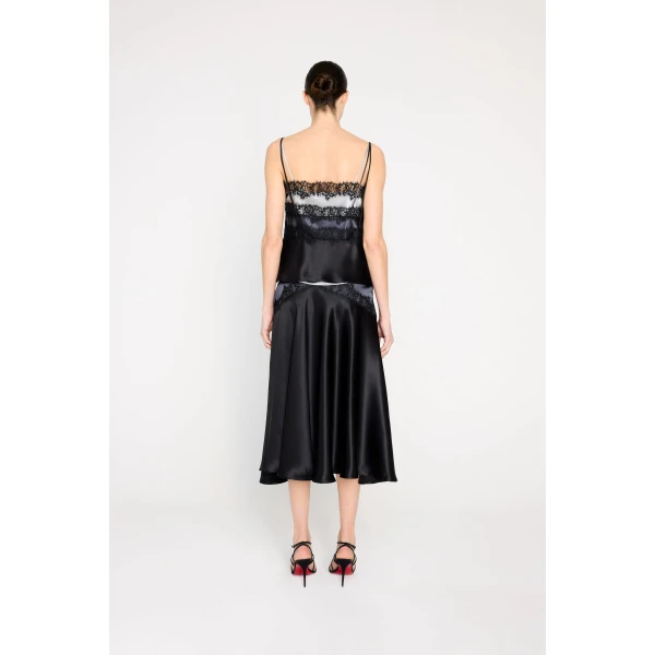Viktor & Rolf Multi-Layered Silk Lace Cami in Black, view 3