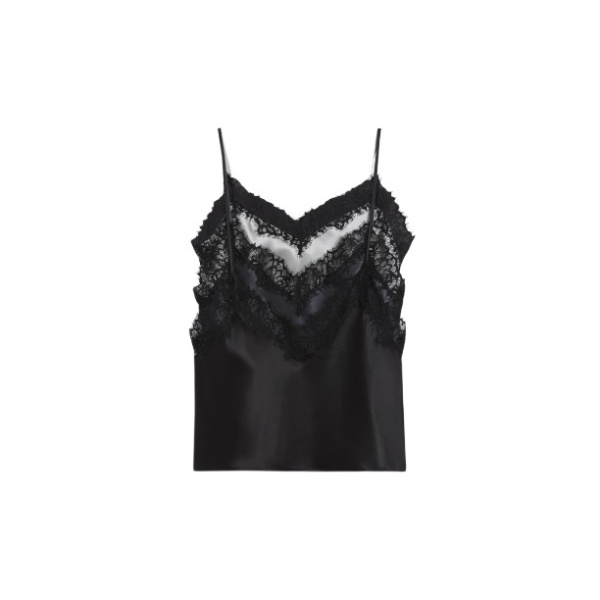 Viktor & Rolf Multi-Layered Silk Lace Cami in Black