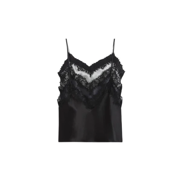 Viktor & Rolf Multi-Layered Silk Lace Cami in Black