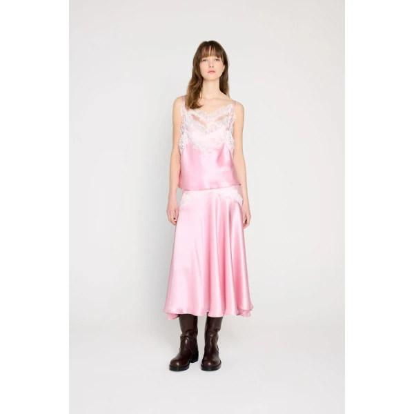 Viktor & Rolf Multi-Layered Silk Lace Cami in Pink, view 2