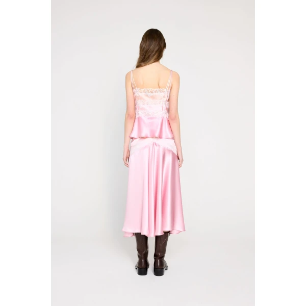 Viktor & Rolf Multi-Layered Silk Lace Cami in Pink, view 3