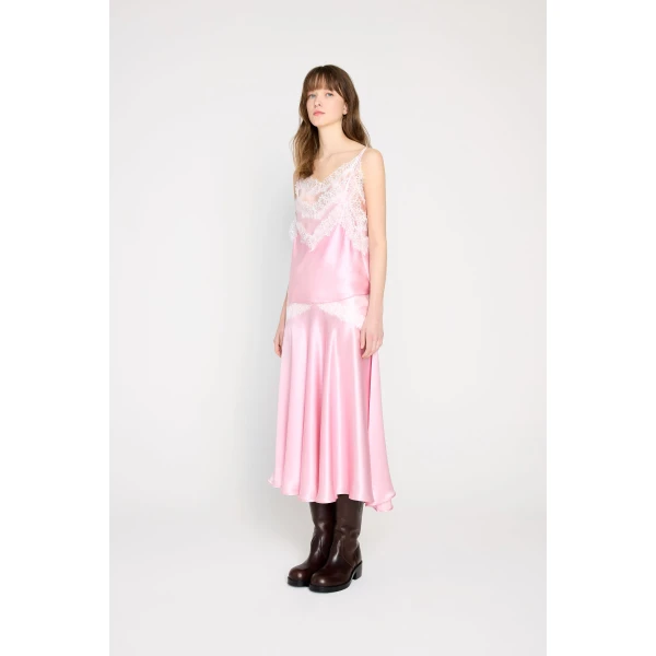 Viktor & Rolf Multi-Layered Silk Lace Cami in Pink, view 4