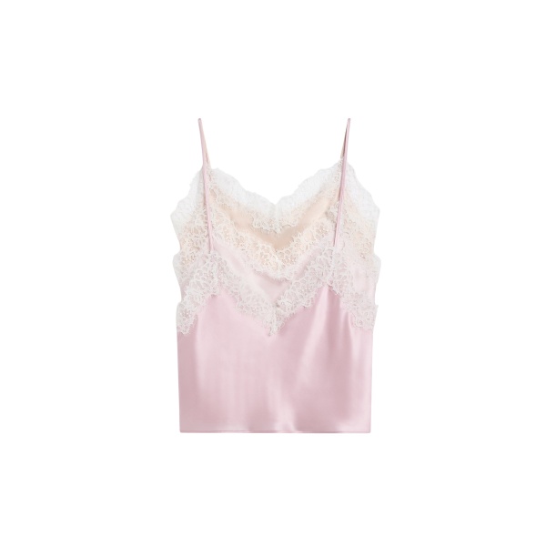 Viktor & Rolf Multi-Layered Silk Lace Cami in Pink