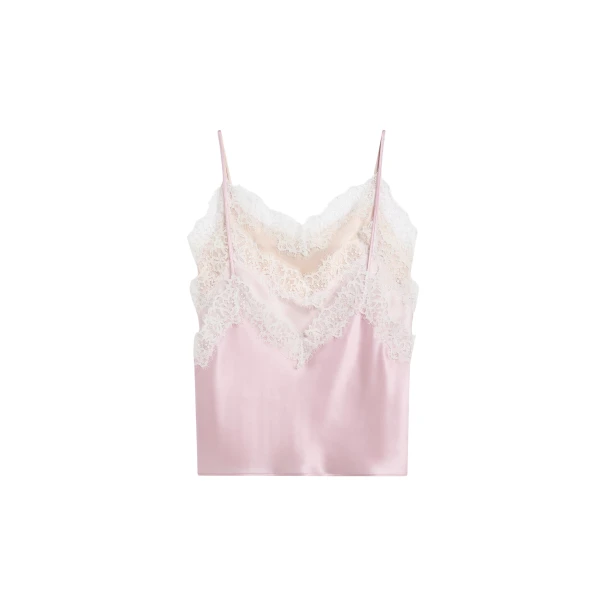 Viktor & Rolf Multi-Layered Silk Lace Cami in Pink