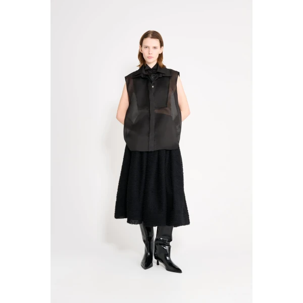 Viktor & Rolf Multi-Layered Sleeveless Organza Shirt in Black, view 2