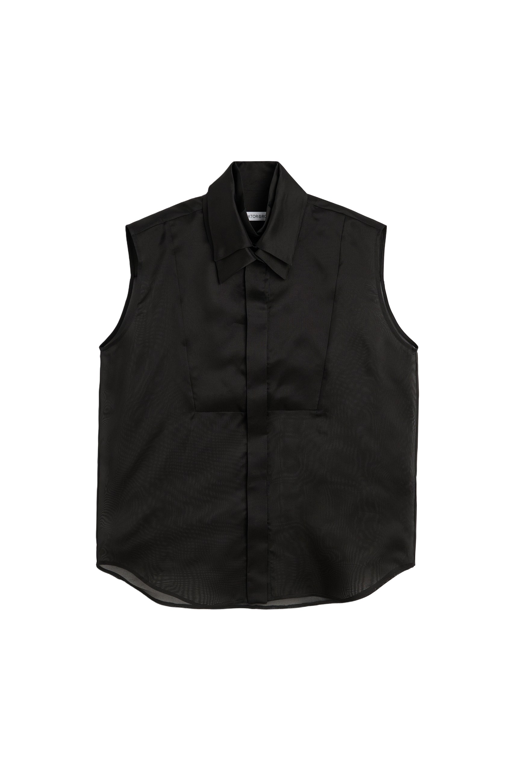 Viktor & Rolf Multi-Layered Sleeveless Organza Shirt in Black