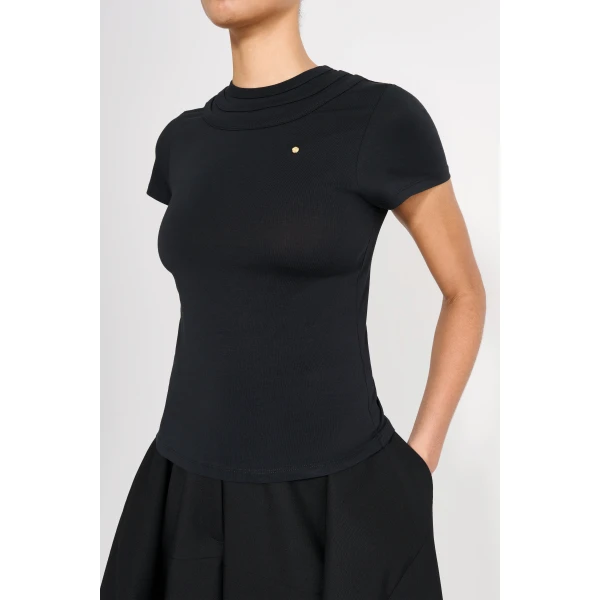 Viktor & Rolf Multi-Layered T-Shirt in Black Top, view 4