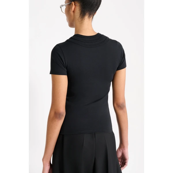 Viktor & Rolf Multi-Layered T-Shirt in Black Top, view 5