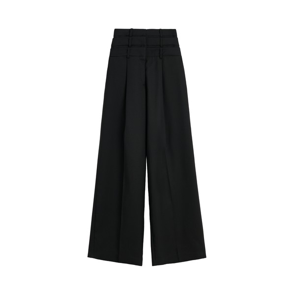 Viktor & Rolf Multi-Layered Wool Trousers in Black