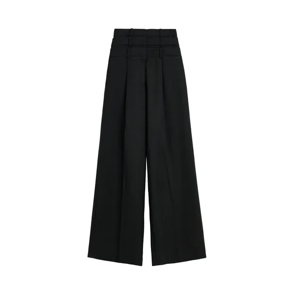 Viktor & Rolf Multi-Layered Wool Trousers in Black