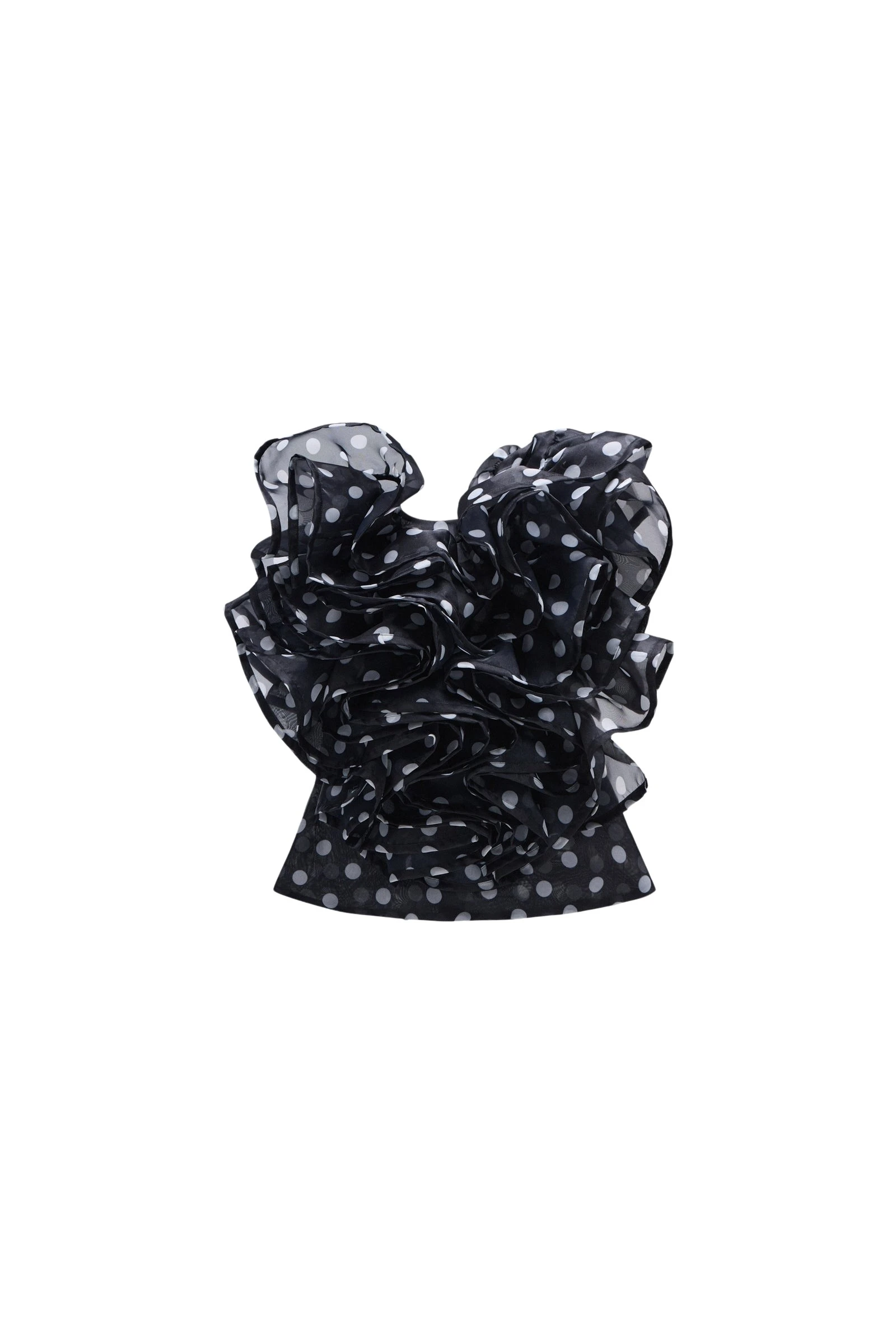 Viktor & Rolf Polyester Volant Jabot Organza Top in Black