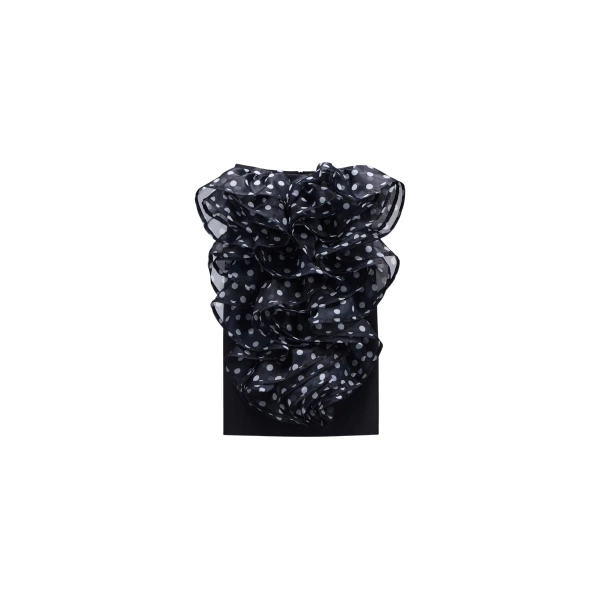 Viktor & Rolf Polyester Volant Midi Skirt in Black