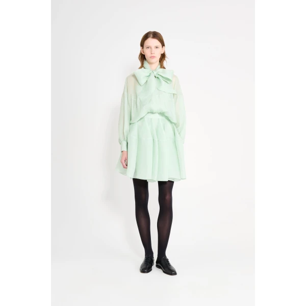 Viktor & Rolf Pussy Bow Circle Organza Mini Dress in Light Green, view 2