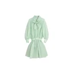 Viktor & Rolf Pussy Bow Circle Organza Mini Dress in Light Green